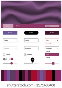 Light Pink, Red vector Material Design Kit with liquid shapes. Shining curly illustration in marble style with gradient. Simple colorful design for websites.