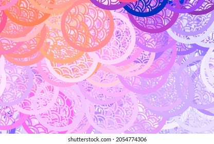 Light Pink, Red vector Modern abstract illustration with colorful water drops. Illustration with set of shining colorful abstract circles. Modern design for a business card.