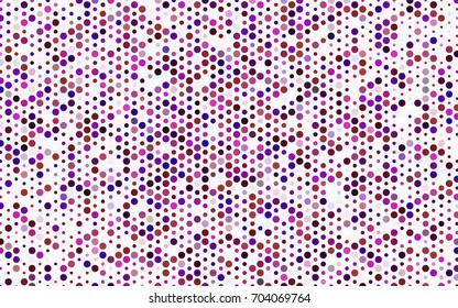 Light Pink, Red vector modern geometrical circle abstract background. Dotted texture template. Geometric pattern in halftone style with gradient. 