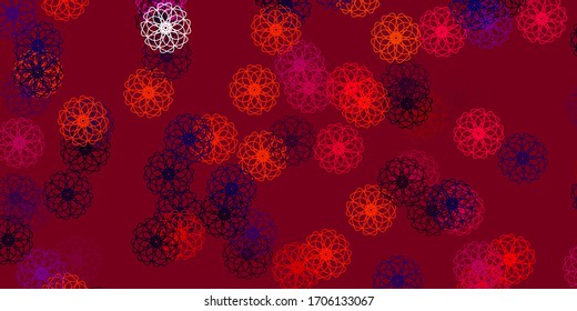 Light Pink, Red vector natural artwork with flowers. Illustration with abstract colorful flowers with gradient. Pattern for website designs.