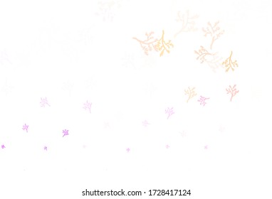 Light Pink, Red vector natural background with branches. Creative illustration in blurred style with leaves, branches. New template for your brand book.