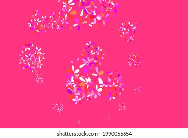 Pink claro, Red vector fondo natural con hojas. Una elegante ilustración brillante con hojas de estilo natural. Diseño de Doodle para su sitio web.