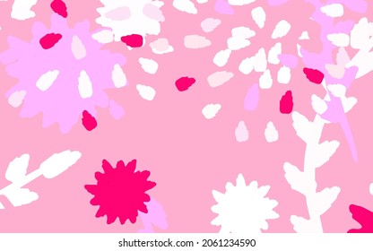 Lámparas Pink, Red vector arte natural con flores Flores con gradiente sobre fondo blanco. Patrón texturizado para sitios web, banners.