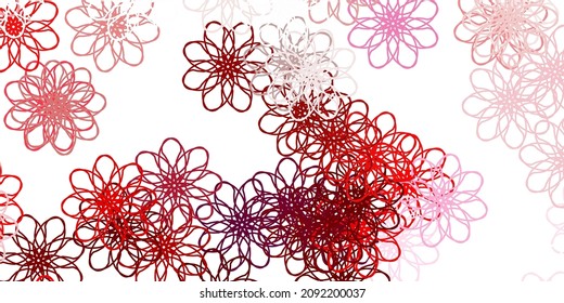 Light Pink, Red vector natural backdrop with flowers. Gradient colorful abstract flowers on simple background. Pattern for women day promotion.