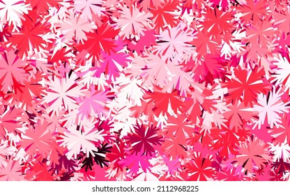 Light Pink, Red vector natural background with trees, branches. Illustration with colorful abstract doodle flowers. Brand new style for your business design.