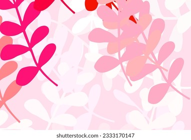 Light Pink, Red vector natural artwork with leaves. New colorful illustration in doodle style with leaves. New template for your design.