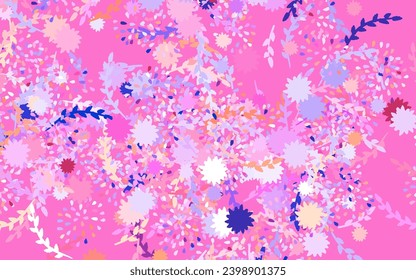 Light Pink, Red vector natural pattern with flowers, roses. Modern abstract illustration with flowers. Template for backgrounds of cell phones.