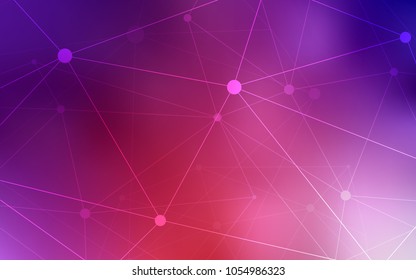 Light Pink, Red vector pattern with spheres, triangles. Colorful illustration with circles and lines in futuristic style. New design for ad, poster, banner of your website.