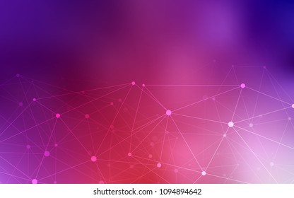 Light Pink, Red vector pattern with spheres, triangles. Decorative design in abstract style with triangle structure. Pattern can be used for futuristic ad, booklets.