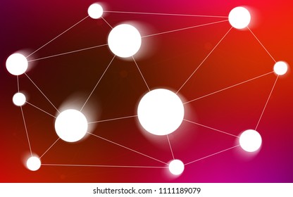Light Pink, Red vector pattern with spheres, triangles. Illustration with set of colorful abstract circles and lines. Pattern can be used for futuristic ad, booklets.