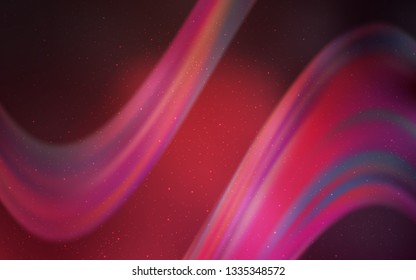 Light Pink, Red vector pattern with night sky stars. Shining colored illustration with bright astronomical stars. Pattern for astronomy websites.