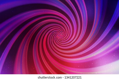Light Pink, Red vector pattern with night sky stars. Glitter abstract illustration with colorful cosmic stars. Smart design for your business advert.