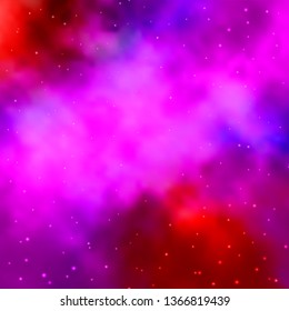 Light Pink, Red vector pattern with abstract stars. Colorful illustration in abstract style with gradient stars. Design for your business promotion.