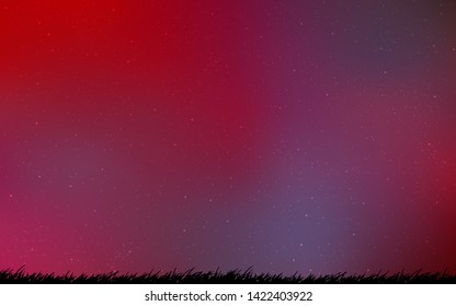 Light Pink, Red vector pattern with night sky stars. Glitter abstract illustration with colorful cosmic stars. Smart design for your business advert.