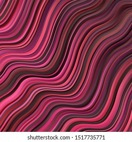 Light Pink, Red vector pattern with curved lines. Gradient illustration in simple style with bows. Pattern for commercials, ads.