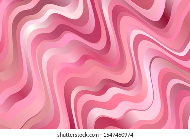 Light Pink, Red vector pattern with curved lines. Creative illustration in halftone style with gradient. Template for cell phone screens.