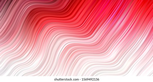 Light Pink, Red vector pattern with curved lines. Illustration in halftone style with gradient curves. Best design for your posters, banners.