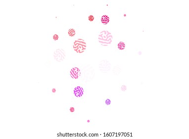 Light Pink, Red vector pattern with spheres. Blurred bubbles on abstract background with colorful gradient. Pattern for beautiful websites.