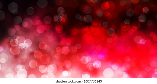 Light Pink, Red vector pattern with spheres. Illustration with set of shining colorful abstract spheres. Pattern for wallpapers, curtains.