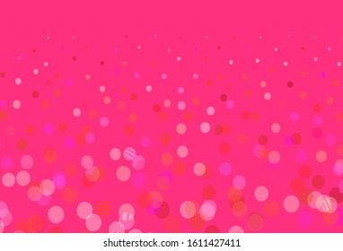 Light Pink, Red vector pattern with spheres. Abstract illustration with colored bubbles in nature style. New template for your brand book.