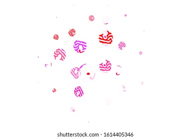 Light Pink, Red vector pattern with spheres. Blurred bubbles on abstract background with colorful gradient. Pattern for beautiful websites.