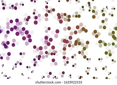Light Pink, Red vector pattern with spheres. Glitter abstract illustration with blurred drops of rain. Pattern for futuristic ad, booklets.