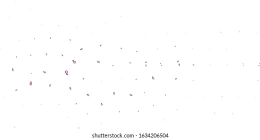 Light Pink, Red vector pattern with feminism elements. Illustration with signs of women's strength and power. Best design to show the power of women.