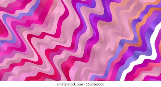 Light Pink, Red vector pattern with lines. Colorful illustration, which consists of curves. Design for your business promotion.