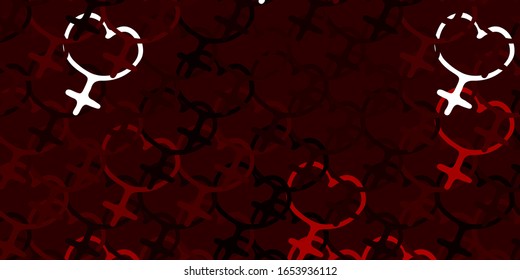 Light Pink, Red vector pattern with feminism elements. Simple design in abstract style with women’s rights activism. Elegant design for wallpapers.
