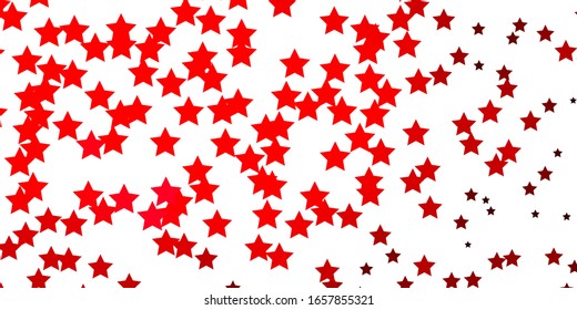 Light Pink, Red vector pattern with abstract stars. Blur decorative design in simple style with stars. Best design for your ad, poster, banner.