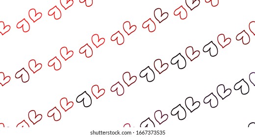 Light Pink, Red vector pattern with colorful hearts. Illustration with hearts in love concept for valentine's day. Design for ad, poster, banner of Valentine Day.
