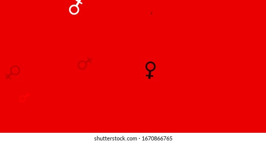 Light Pink, Red vector pattern with feminism elements. Abstract illustration with a depiction of women's power. Elegant design for wallpapers.