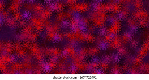 Light Pink, Red vector pattern with curves. Abstract illustration with gradient bows. Smart design for your promotions.