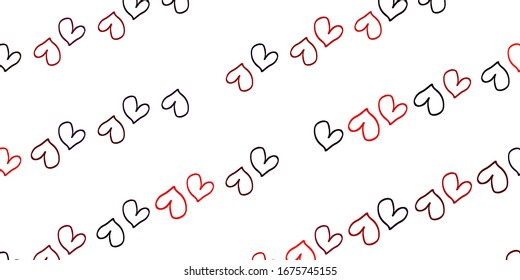 Light Pink, Red vector pattern with colorful hearts. Illustration with hearts in love concept for valentine's day. Design for ad, poster, banner of Valentine Day.