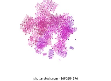 Light Pink, Red vector pattern with artificial intelligence network. Colorful design in simple style with AI links. Pattern for  poster, banner of technology.