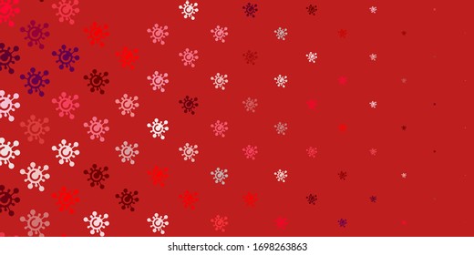 Light Pink, Red vector pattern with coronavirus elements. Simple design in abstract style with infection forms. Wallpaper for health protection.