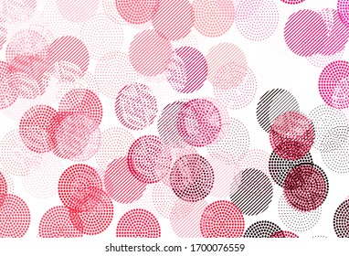 Light Pink, Red vector pattern with spheres. Modern abstract illustration with colorful water drops. Pattern for ads, leaflets.