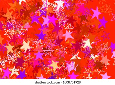 Light Pink, Red vector pattern with christmas stars. Modern geometrical abstract illustration with stars. Pattern for astronomy websites.