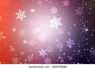 Light Pink, Red vector pattern in Christmas style. A colorful design in Christmas style with gradient. Pattern for ads, poster, banner of books.