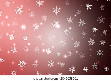 Light Pink, Red vector pattern in Christmas style. Modern abstract Christmas mood shapes. Pattern for school, grammar websites.