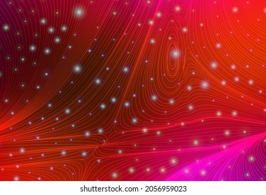 Light Pink, Red vector pattern with spheres, curves. Illustration with a set of geometrical shapes. Wallpaper for a cell phone.