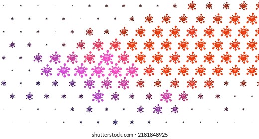 Light Pink, Red vector pattern with coronavirus elements. Abstract illustration with biological gradient shapes. Design for biohazard warning.