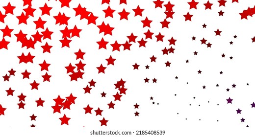 Light Pink, Red Vector Pattern With Abstract Stars. Shining Colorful Illustration With Small And Big Stars. Best Design For Your Ad, Poster, Banner.