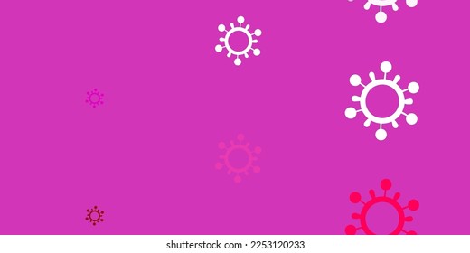 Patrón vectorial rojo claro rosa con elementos coronavirus. Ilustración abstracta con formas de gradiente biológico. Sencillo dibujo contra la fiebre de peligro.