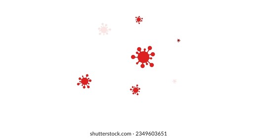 Patrón vectorial rojo, rosa claro, con elementos coronavirus. Ilustración abstracta con formas de gradiente biológico. Mejor diseño para eventos de cuarentena.