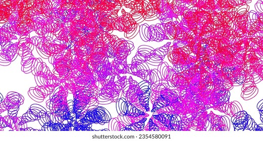 Light pink, red vector pattern with curved lines. Colorful illustration with curved lines. Template for cellphones.