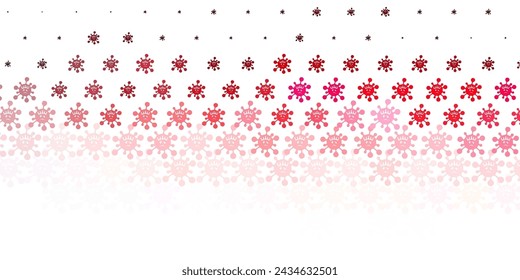 Light Pink, Red vector pattern with coronavirus elements. Colorful abstract illustration with gradient medical shapes. Simple design against epidemic information.