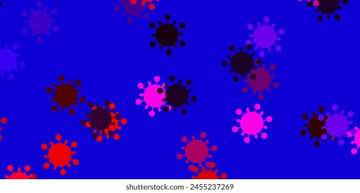 Light pink, red vector pattern with coronavirus elements. Simple design in abstract style with infection forms. Wallpaper for health protection.