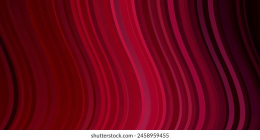 Light Pink, Red vector pattern with curves. Colorful abstract illustration with gradient curves. Template for your UI design.