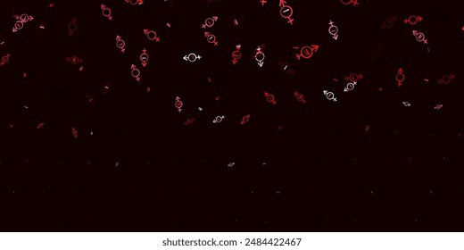 Light Pink, Red vector pattern with feminism elements. Colorful feminism symbols with a gradient in modern style. Elegant design for wallpapers.